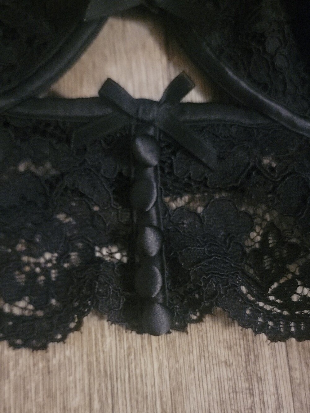 For Love And Lemons Black Lace Longline Underwire Bra - Picture 2 of 4